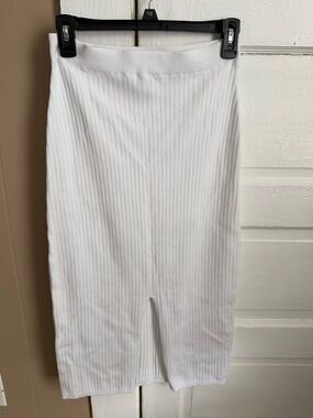 Free people White Ribbed Midi Skirt - Classic Women's Pencil Skirt